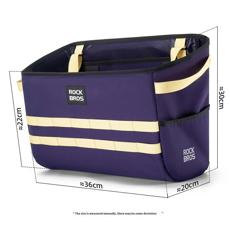 ROCKBROS W016 16L Waterproof Handlebar Bag for Folding Bike Aluminum Frame Cycling Storage Front Basket - Purple