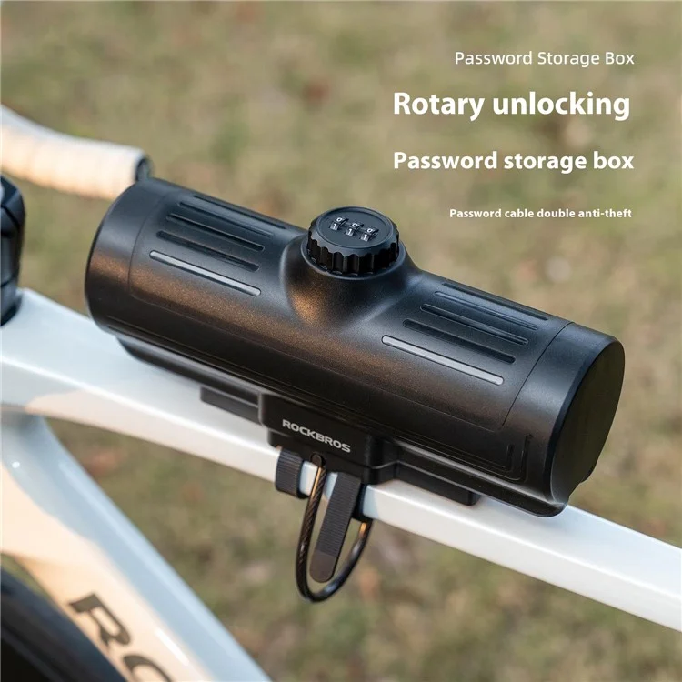 ROCKBROS 30120125 / 89111 Anti Theft Hard Shell Cycling Storage Box with Combination Lock for Mountain Road Bicycle - Black