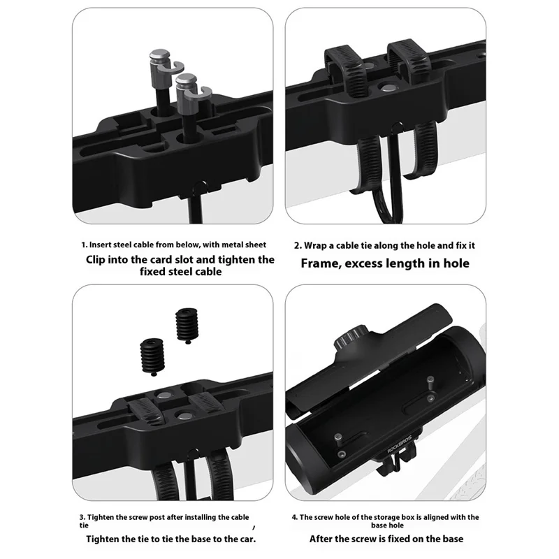 ROCKBROS 30120125 / 89111 Anti Theft Hard Shell Cycling Storage Box with Combination Lock for Mountain Road Bicycle - Beige+Brown