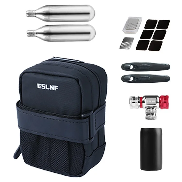 ESLNF 07CI0012 Cycling Equipment Riding Saddle Bag Bike Tool Kit Mini Tail Bag with Valve - Silver