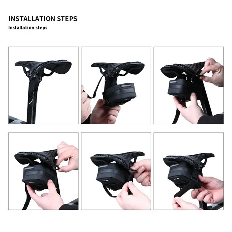 ESLNF 07CI0012 Cycling Equipment Riding Saddle Bag Bike Tool Kit Mini Tail Bag with Valve - Silver