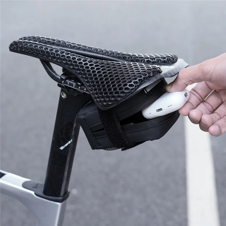 ESLNF 07CI0012 Cycling Equipment Riding Saddle Bag Bike Tool Kit Mini Tail Bag with Valve - Silver