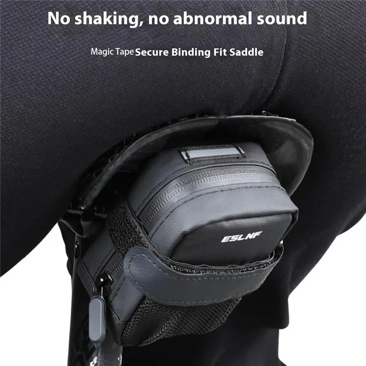 ESLNF 07CI0012 Cycling Equipment Riding Saddle Bag Bike Tool Kit Mini Tail Bag with Valve - Silver