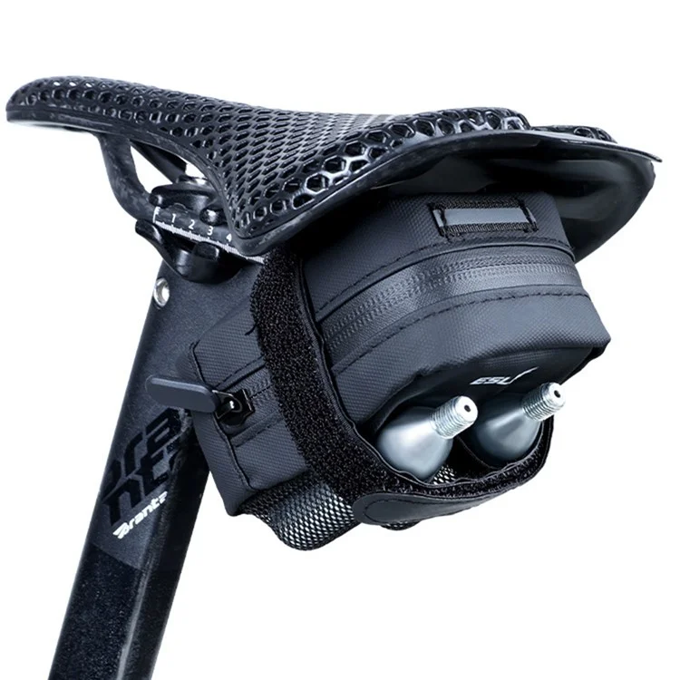 ESLNF 07CI0012 Cycling Equipment Riding Saddle Bag Bike Tool Kit Mini Tail Bag with Valve - Silver