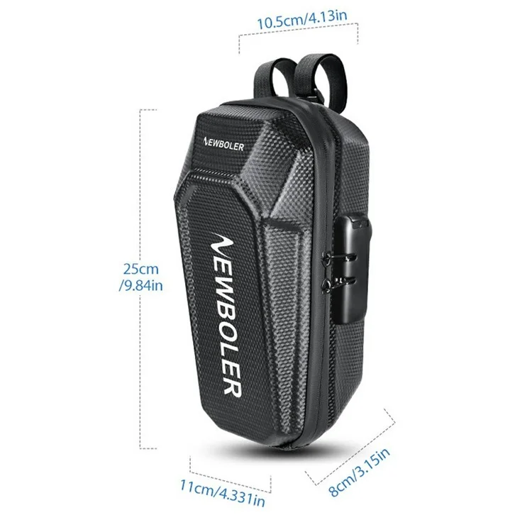 NEWBOLER BIKF-BAG240 3L Electric Scooter Handlebar Bag EVA Hard Shell Password Lock Balance Bike Storage Bag