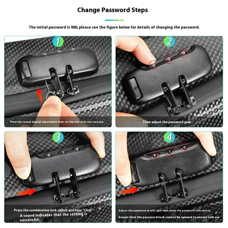 NEWBOLER BIKF-BAG240 3L Electric Scooter Handlebar Bag EVA Hard Shell Password Lock Balance Bike Storage Bag