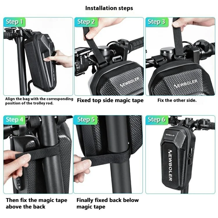 NEWBOLER BIKF-BAG240 3L Electric Scooter Handlebar Bag EVA Hard Shell Password Lock Balance Bike Storage Bag