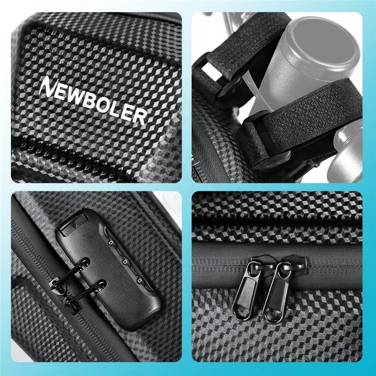 NEWBOLER BIKF-BAG240 3L Electric Scooter Handlebar Bag EVA Hard Shell Password Lock Balance Bike Storage Bag