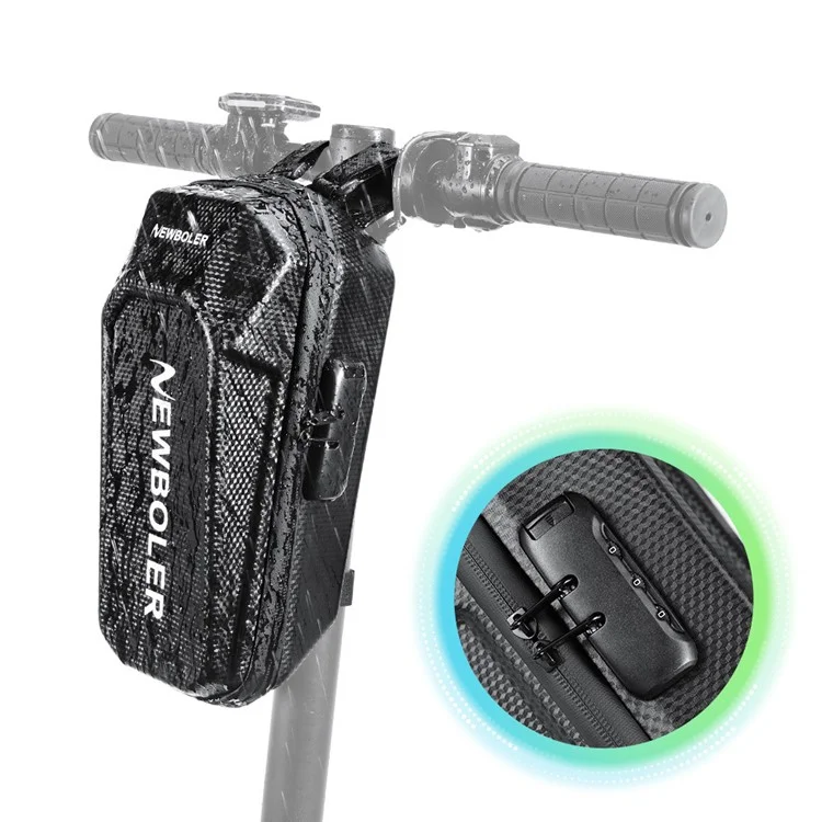 NEWBOLER BIKF-BAG240 Sacoche de guidon de 5 L pour trottinette électrique avec coque rigide EVA et serrure à code pour vélo
