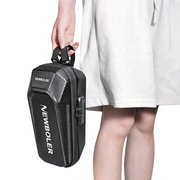 NEWBOLER BIKF-BAG240 Sacoche de guidon de 5 L pour trottinette électrique avec coque rigide EVA et serrure à code pour vélo