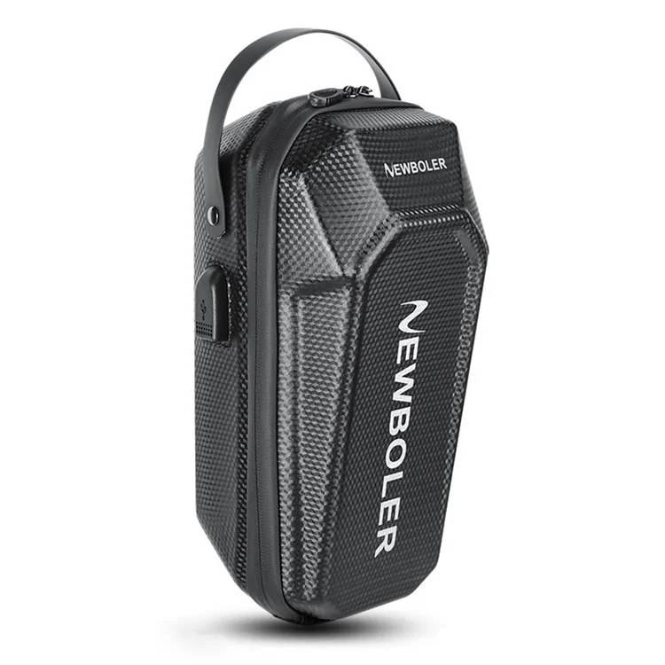 NEWBOLER BIKF-BAG843 Sacoche de guidon 3L étanche pour trottinette électrique et vélo - Coque rigide EVA avec port USB
