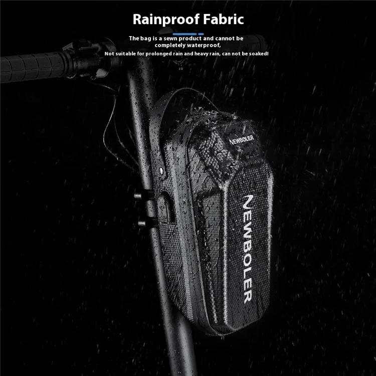 NEWBOLER BIKF-BAG843 Sacoche de guidon 3L étanche pour trottinette électrique et vélo - Coque rigide EVA avec port USB