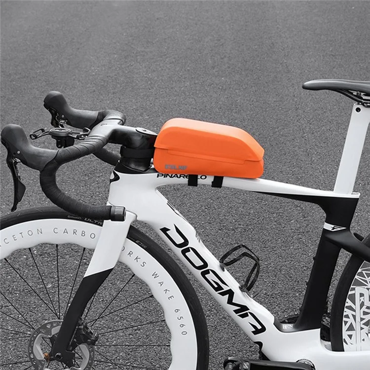 ESLNF 07CF0012 Road Mountain Bike Frame Bag Magnetic Flip Cover TPU Waterproof Bicycle Top Tube Bag - Orange