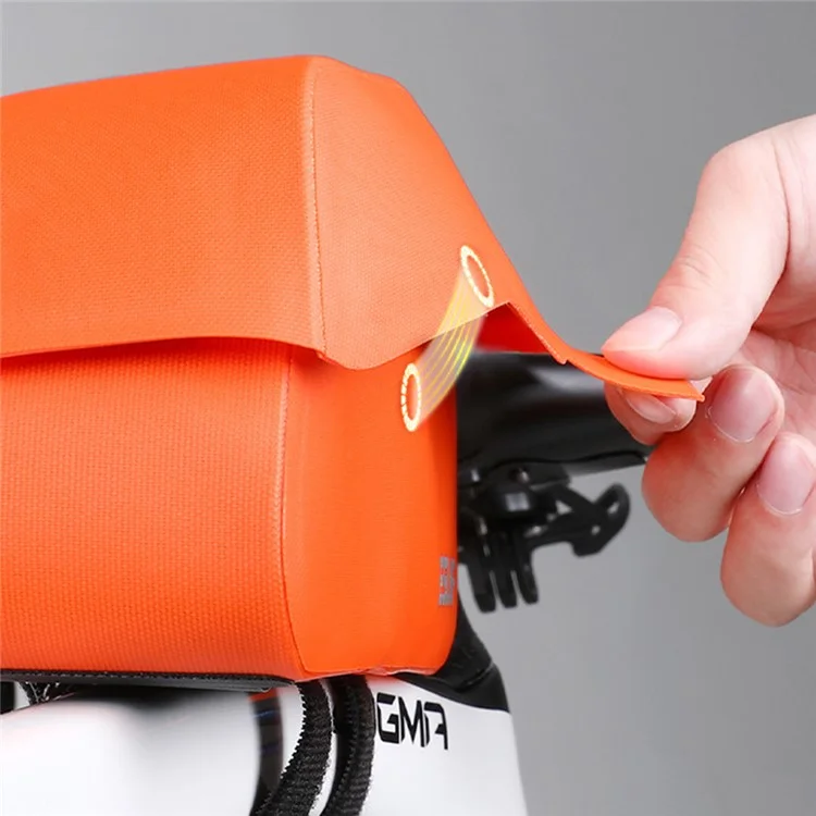 ESLNF 07CF0012 Road Mountain Bike Frame Bag Magnetic Flip Cover TPU Waterproof Bicycle Top Tube Bag - Orange