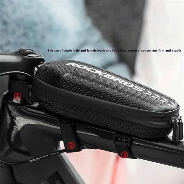 ROCKBROS B60 Bike Frame Bag 1L Waterproof Mountain Road Bicycle Top Tube Hardshell Storage Bag