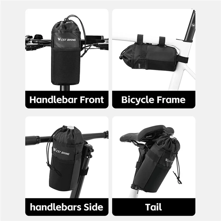 WEST BIKING YP0707407 Folding Bike Balance Bike Water Bottle Bag Handlebar Seat Post Insulated Bottle Storage Bag