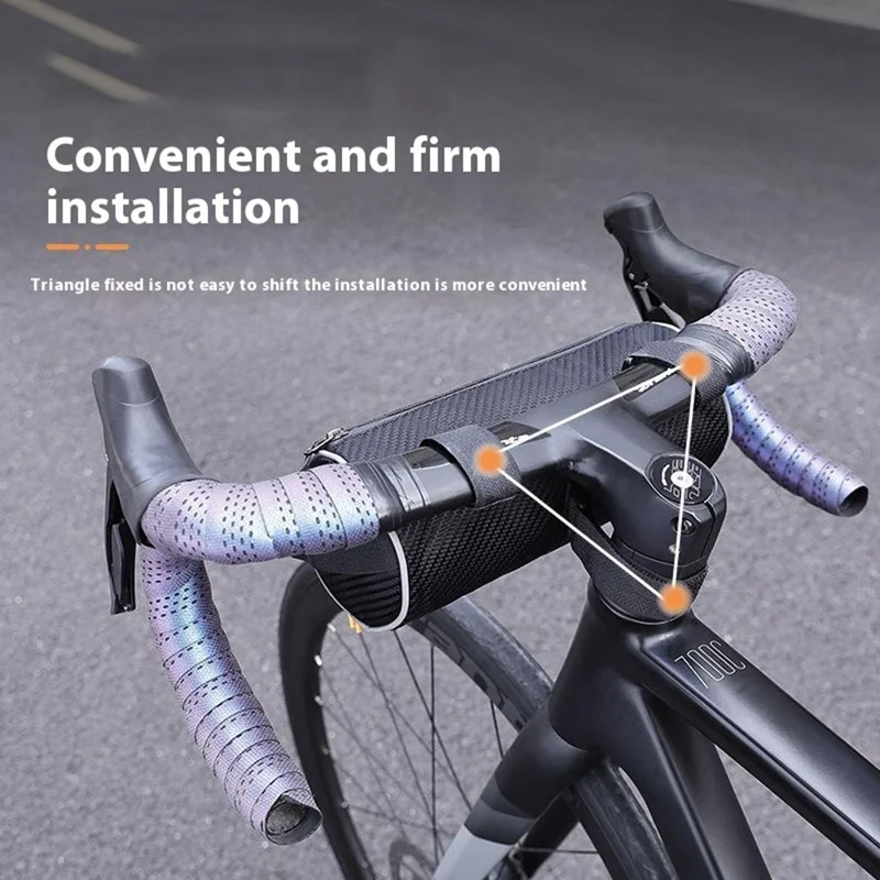 YIQUAN 07CD0040 Borsa Cilindrica per Manubrio da Bicicletta, Sacca Riflettente per Ciclismo con Tracolla