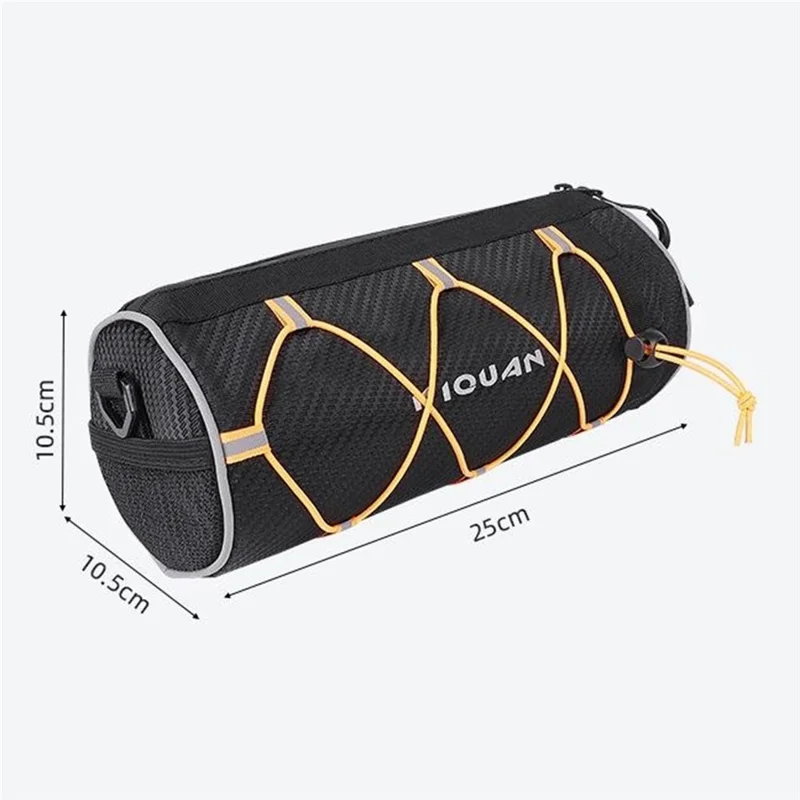 YIQUAN 07CD0040 Borsa Cilindrica per Manubrio da Bicicletta, Sacca Riflettente per Ciclismo con Tracolla