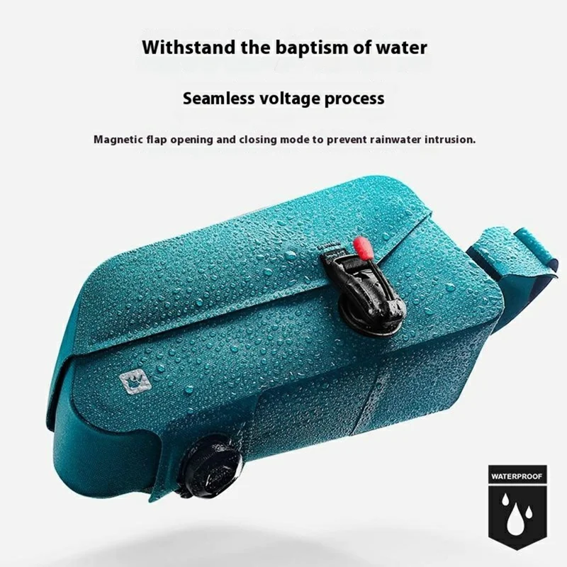RHINOWALK Sacoche de vélo imperméable pour tube supérieur avec fermeture magnétique et libération rapide pour cadre de vélo de route - Bleu