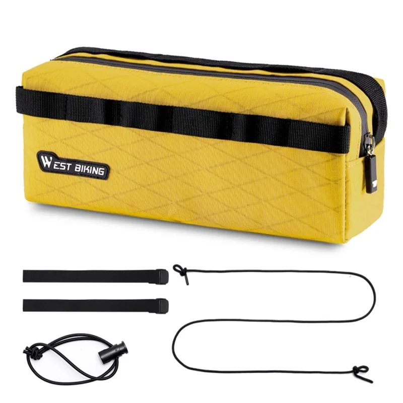 WEST BIKING YP0707408 2L Fahrrad Lenker Tasche MTB Rennrad Vorderrahmen Aufbewahrungstasche Umhängetasche - Gelb