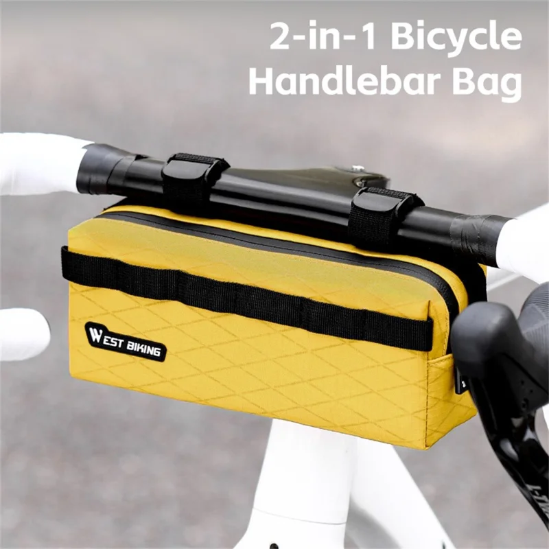 WEST BIKING YP0707408 2L Fahrrad Lenker Tasche MTB Rennrad Vorderrahmen Aufbewahrungstasche Umhängetasche - Gelb