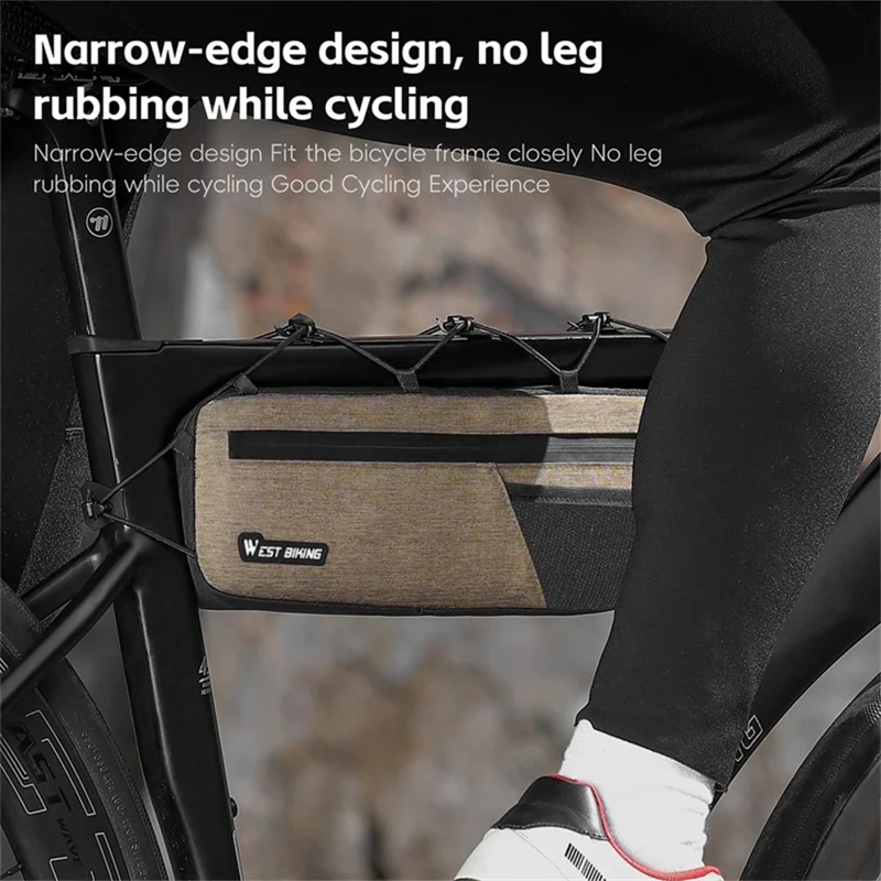 WEST BIKING YP0707400 Borsa per Telaio Bici Borsa Top Tube per Bicicletta da Montagna e Strada Sacca Portaoggetti - Marrone