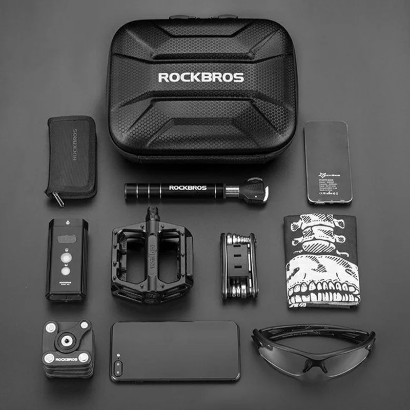ROCKBROS Sac de vélo à coque rigide en fibre de carbone avec adaptateur, B91 30110091001 / 51210910001