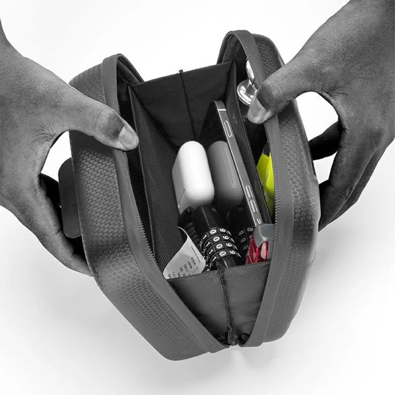ROCKBROS Sac de vélo à coque rigide en fibre de carbone avec adaptateur, B91 30110091001 / 51210910001