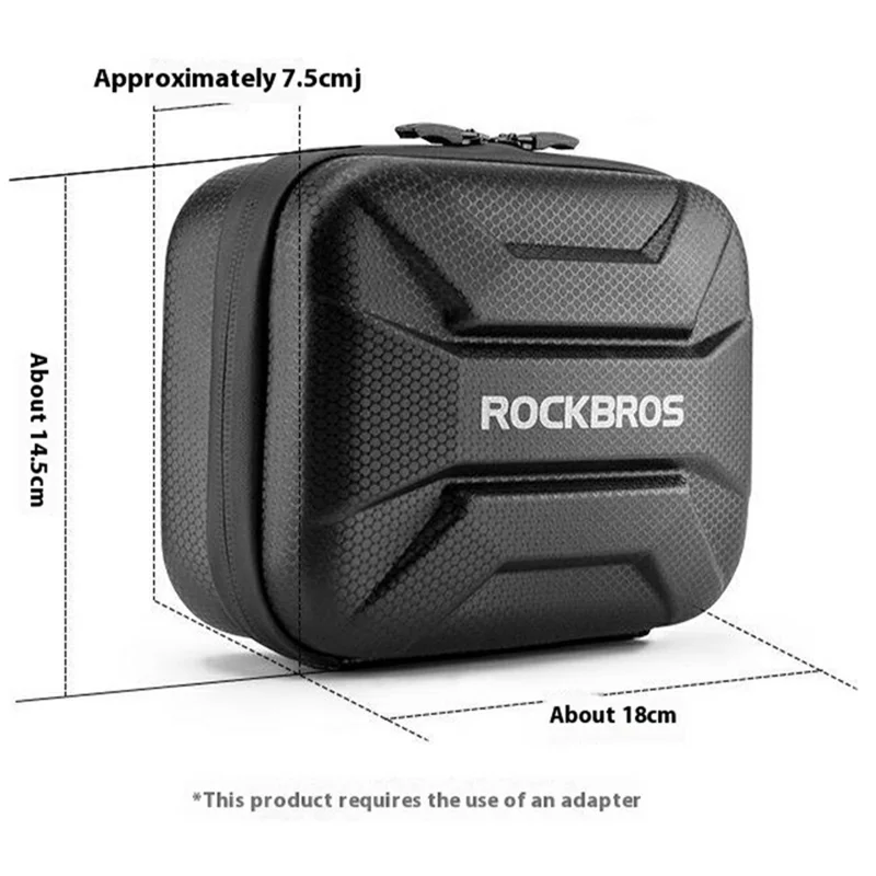 ROCKBROS Sac de vélo à coque rigide en fibre de carbone avec adaptateur, B91 30110091001 / 51210910001