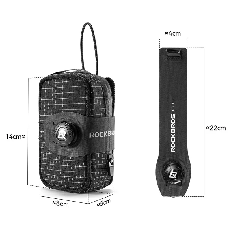 ROCKBROS Bolsa de sillín de bicicleta Perilla de bloqueo automático Portabidón de bicicleta de carretera - Negro