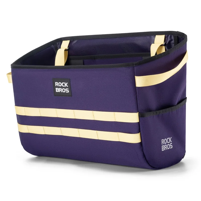ROCKBROS For Brompton Folding Bike Handlebar Front Bag Commuting Cycling 16L Waterproof Storage Basket - Purple