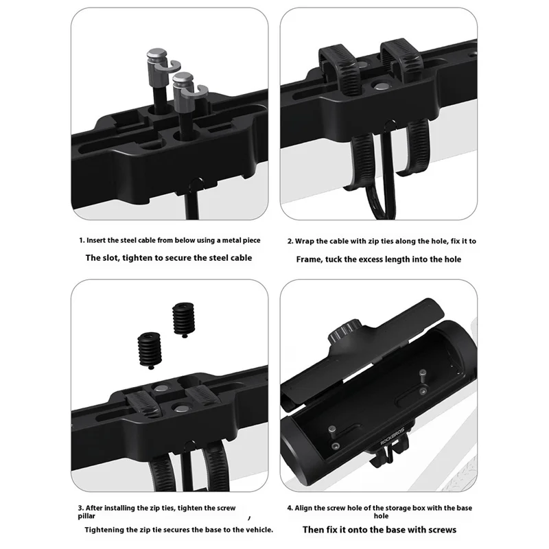 ROCKBROS 30120125 89111 Caixa de Armazenamento de Chave com Senha para Bicicleta de Estrada de Montanha Capa Rígida Antifurto de ABS - Preto