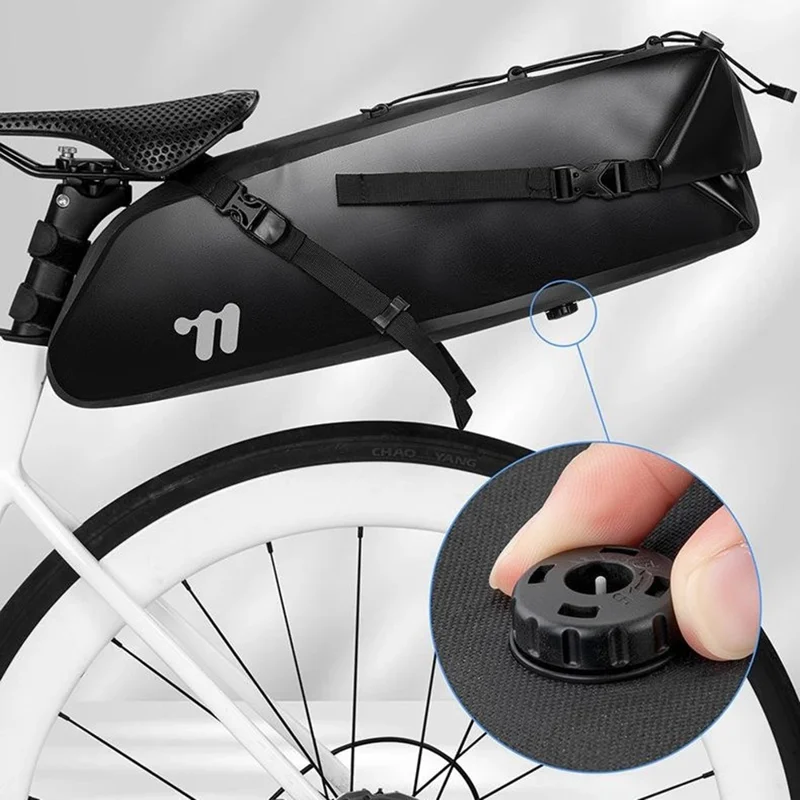 WEST BIKING YP0707403 Bolsa Impermeable para Sillín de Bicicleta, Bolsa de Almacenamiento Trasera para Ciclismo de TPU