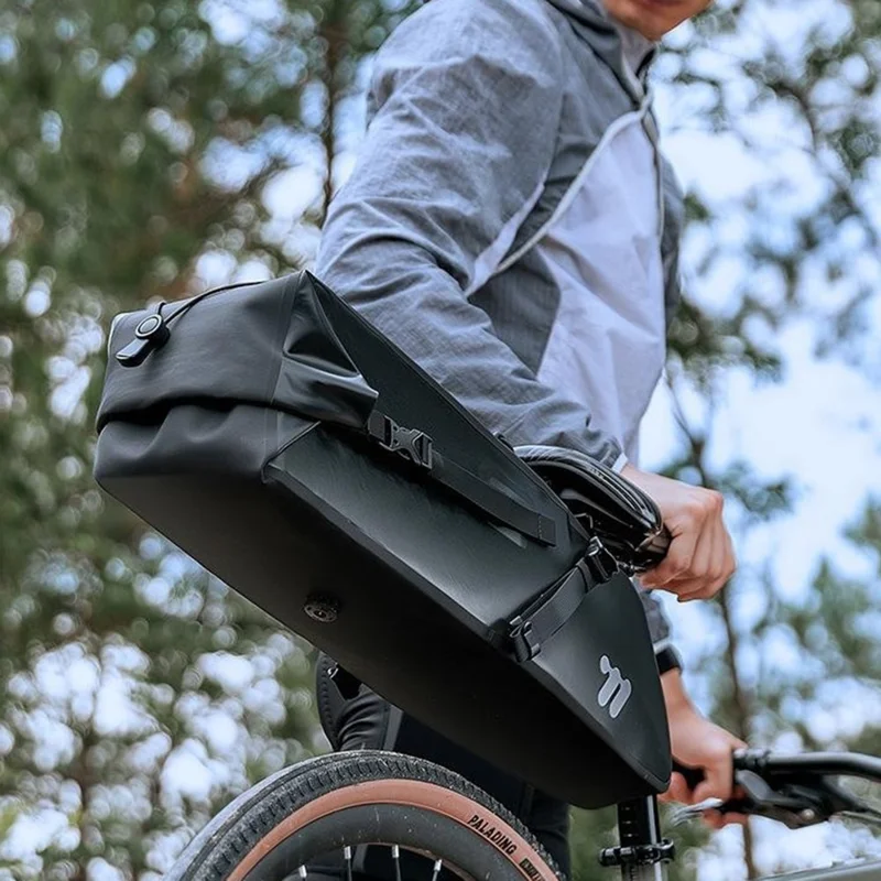 WEST BIKING YP0707403 Bolsa Impermeable para Sillín de Bicicleta, Bolsa de Almacenamiento Trasera para Ciclismo de TPU