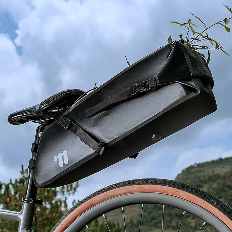 WEST BIKING YP0707403 Bolsa Impermeable para Sillín de Bicicleta, Bolsa de Almacenamiento Trasera para Ciclismo de TPU