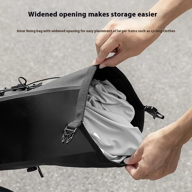 WEST BIKING YP0707403 Bolsa Impermeable para Sillín de Bicicleta, Bolsa de Almacenamiento Trasera para Ciclismo de TPU