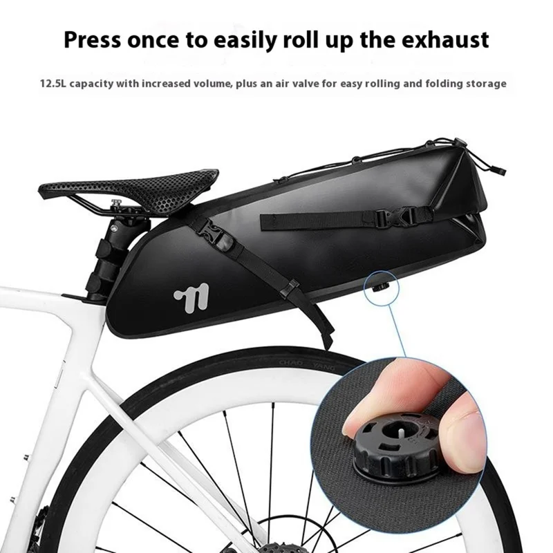 WEST BIKING YP0707403 Bolsa Impermeable para Sillín de Bicicleta, Bolsa de Almacenamiento Trasera para Ciclismo de TPU
