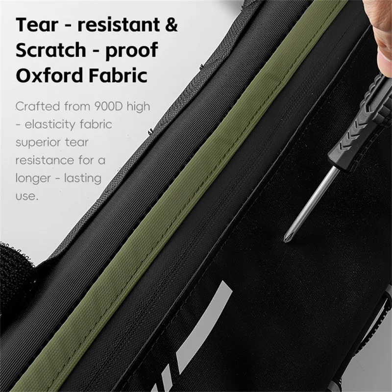 WEST BIKING YP0707415 2.6L Bike Frame Bag Oxford Fabric Waterproof Cycling Top Tube Bag - Black