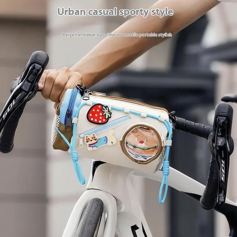 ESLNF 07CD0043 Bicycle Front Bag Cartoon Design 2L Mountain Road Bike Storage Pouch - Style A
