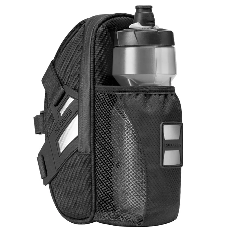 ROCKBROS 1L Water Bottle Bag for Bicycle Tail Pack Bike Rear Seat Saddle Bag with Reflective Strips