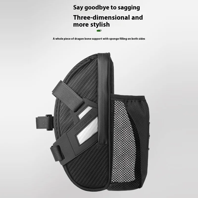 ROCKBROS 1L Water Bottle Bag for Bicycle Tail Pack Bike Rear Seat Saddle Bag with Reflective Strips
