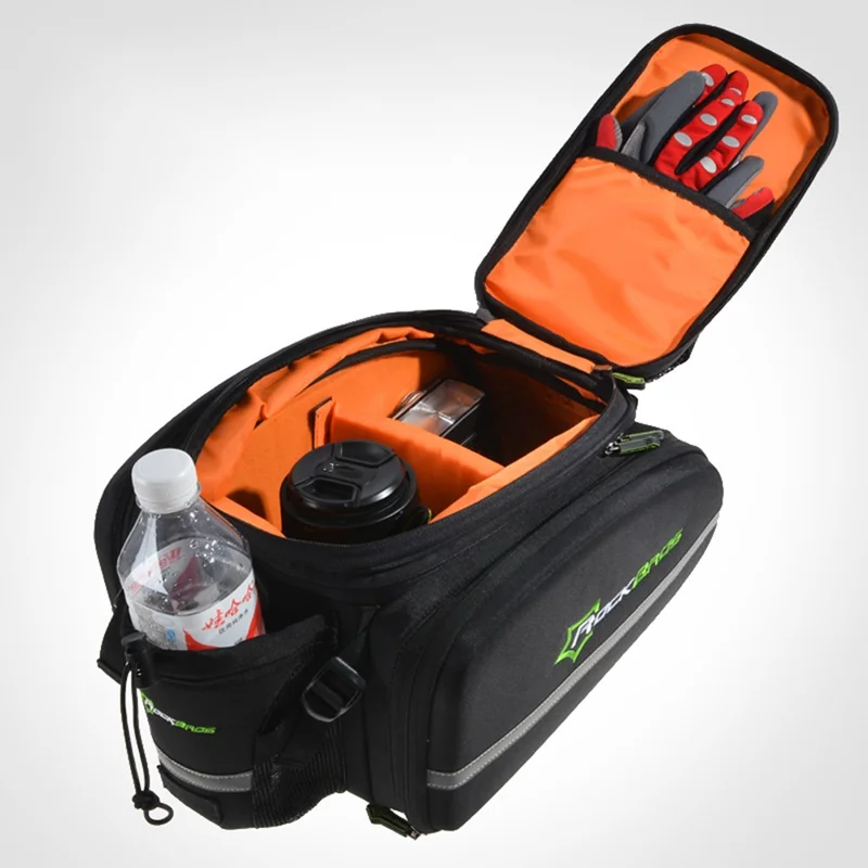 ROCKBROS A6 35L Bolsa Expansível para Bagageiro Traseiro de Bicicleta, Mochila para Bike de Montanha com Capa de Chuva