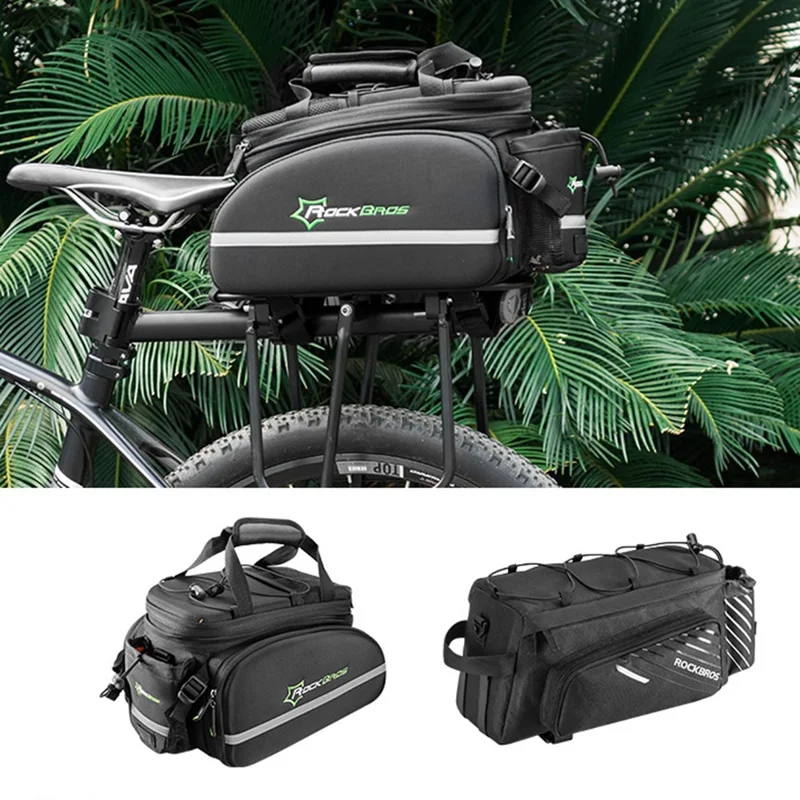 ROCKBROS A6 35L Bolsa Expansível para Bagageiro Traseiro de Bicicleta, Mochila para Bike de Montanha com Capa de Chuva