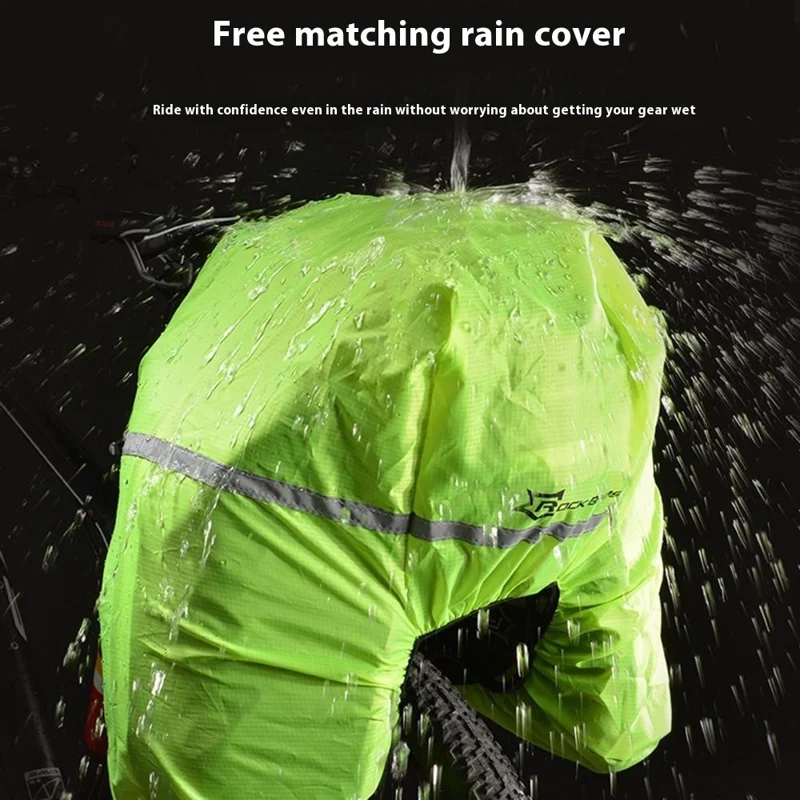 ROCKBROS A6 35L Bolsa Expansível para Bagageiro Traseiro de Bicicleta, Mochila para Bike de Montanha com Capa de Chuva