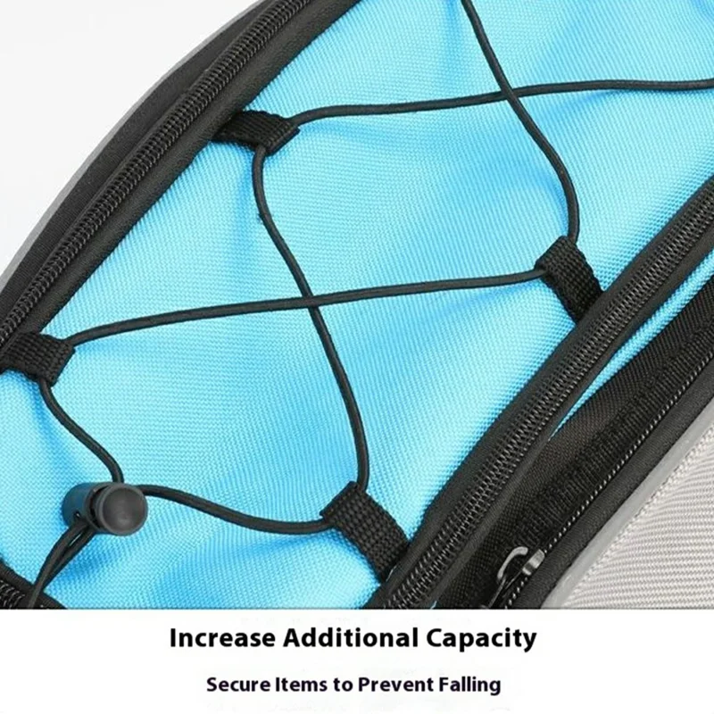 13L Large Capacity Bike Rack Bag 600D Polyester Bicycle Rear Seat Bag with Shoulder Strap Cycling Backseat Bag - Blue+Grey