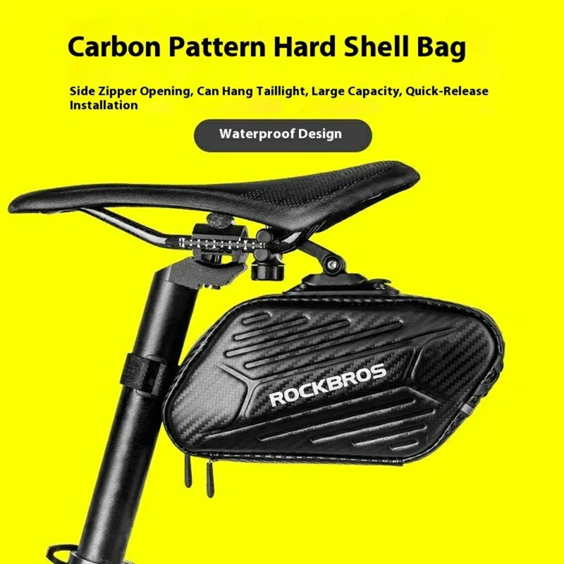 ROCKBROS B59 1,5L Sacoche de Selle Rigide Imperméable Réfléchissante pour Vélo VTT et Route