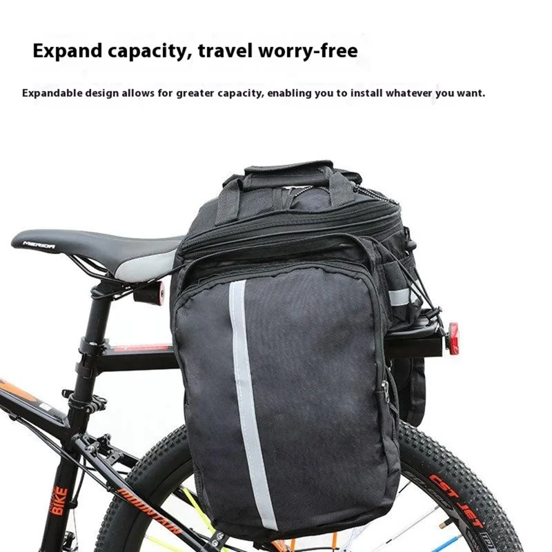 Mountain Bike Rear Rack Bag 27L Waterproof Cycling Gear Oxford Cloth Storage Bag with Rain Cover