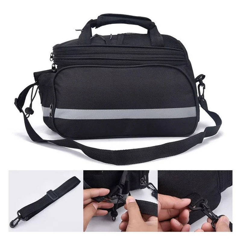 Mountain Bike Rear Rack Bag 27L Waterproof Cycling Gear Oxford Cloth Storage Bag with Rain Cover