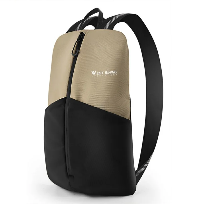 WEST BIKING YP0707416 Lightweight Backpack for Outdoor Cycling Reflective Portable Shoulder Pack - Light Khaki