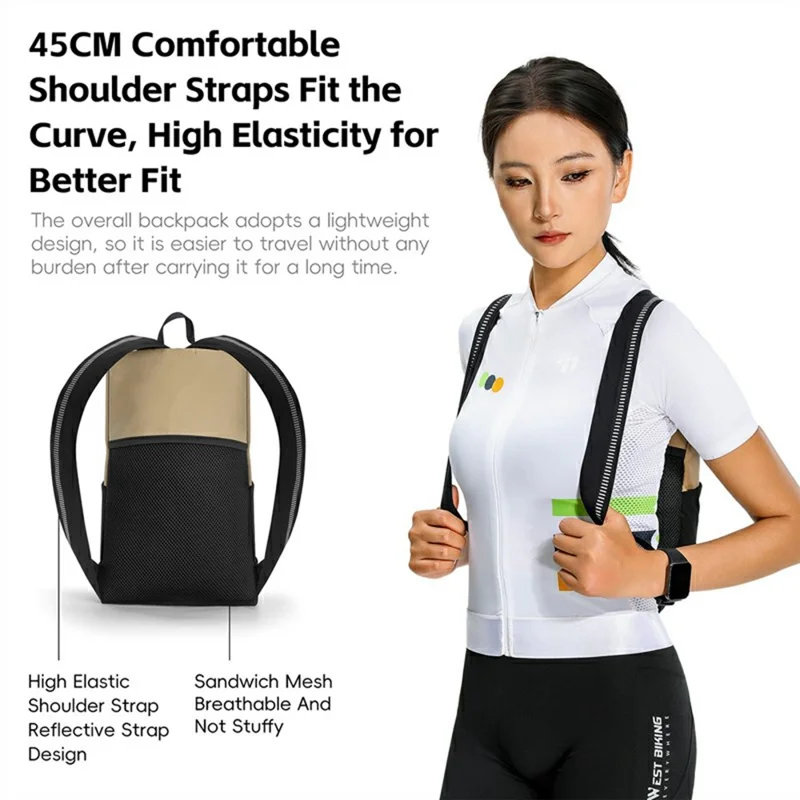 WEST BIKING YP0707416 Lightweight Backpack for Outdoor Cycling Reflective Portable Shoulder Pack - Pink